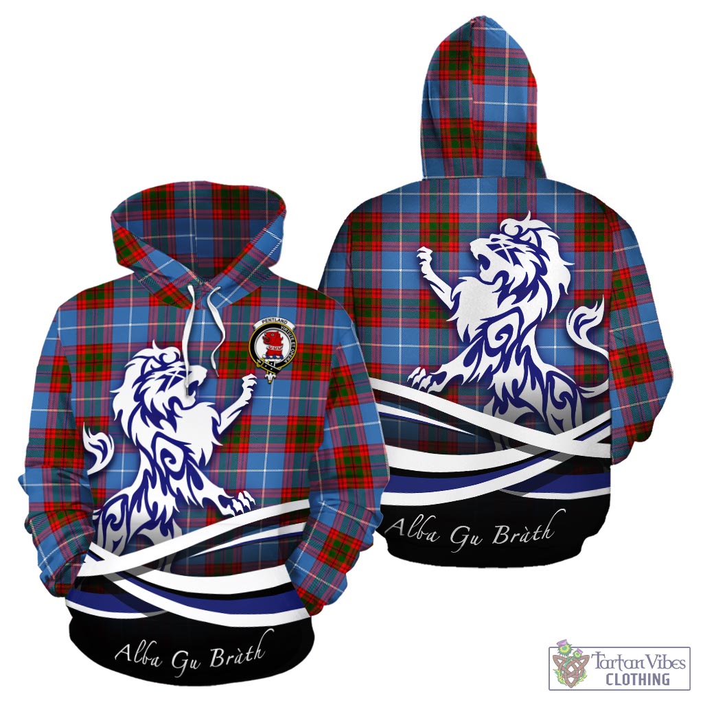Pentland Tartan Hoodie with Alba Gu Brath Regal Lion Emblem - Tartan Vibes Clothing