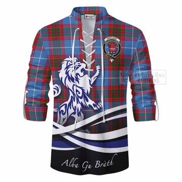 Pentland Tartan Ghillie Kilt Shirt with Alba Gu Brath Regal Lion Emblem - Tartan Vibes Clothing
