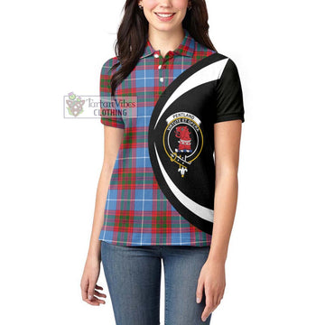 Pentland Tartan Women's Polo Shirt with Family Crest Circle Style - Tartan Vibes Clothing