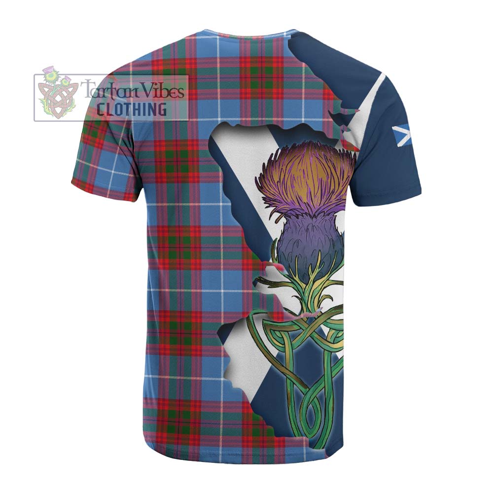 Tartan Vibes Clothing Pentland Tartan Family Crest Cotton T-shirt Scottish Thistle Celtic Inspired