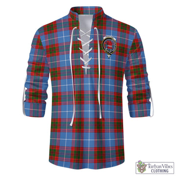 Pentland Tartan Men's Scottish Traditional Jacobite Ghillie Kilt Shirt with Family Crest - Tartan Vibes Clothing
