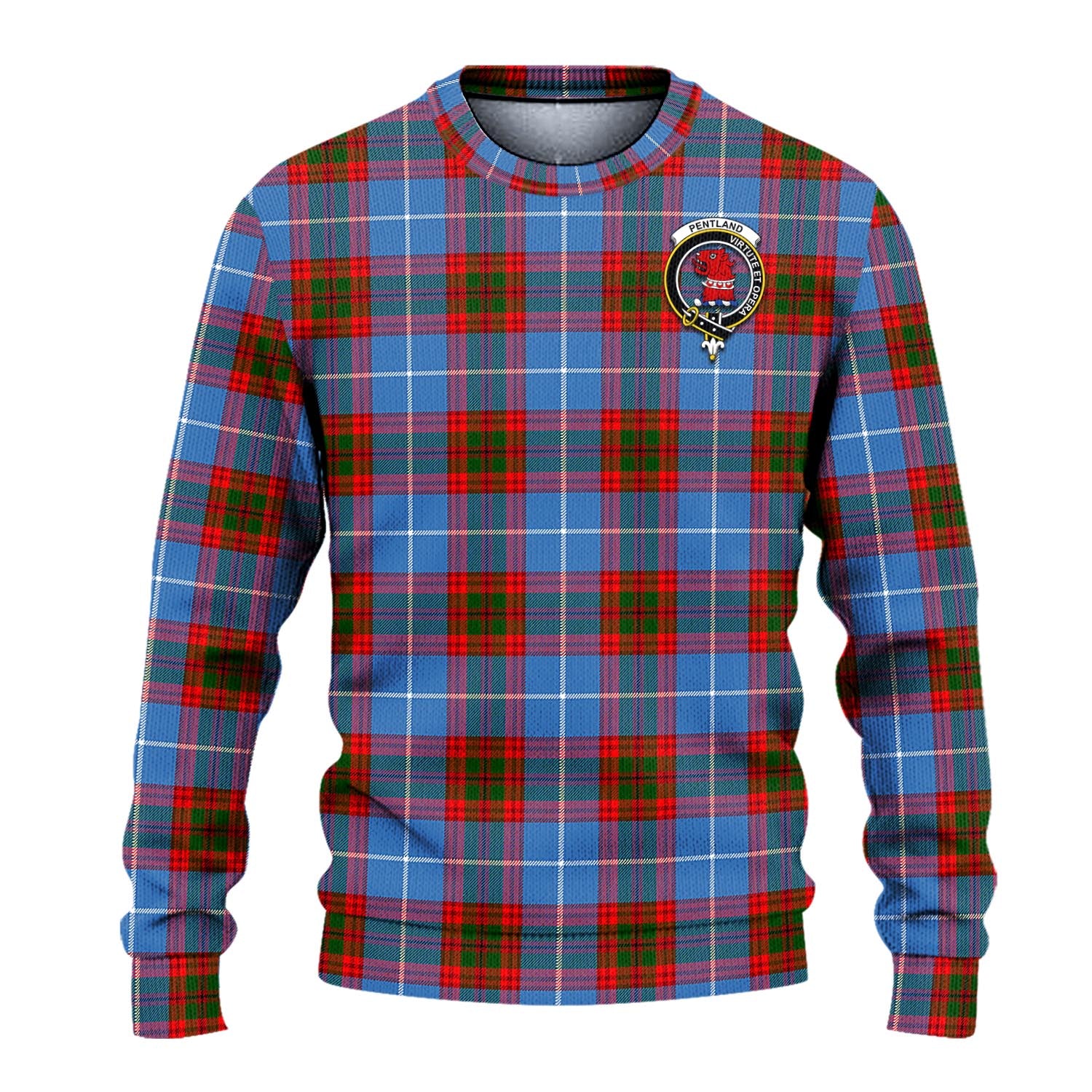 Pentland Tartan Ugly Sweater with Family Crest - Tartan Vibes Clothing