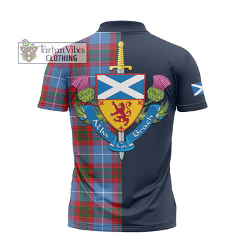 Pentland Tartan Zipper Polo Shirt Alba with Scottish Lion Royal Arm Half Style - Tartan Vibes Clothing