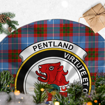 Pentland Tartan Christmas Tree Skirt with Family Crest - Tartan Vibes Clothing