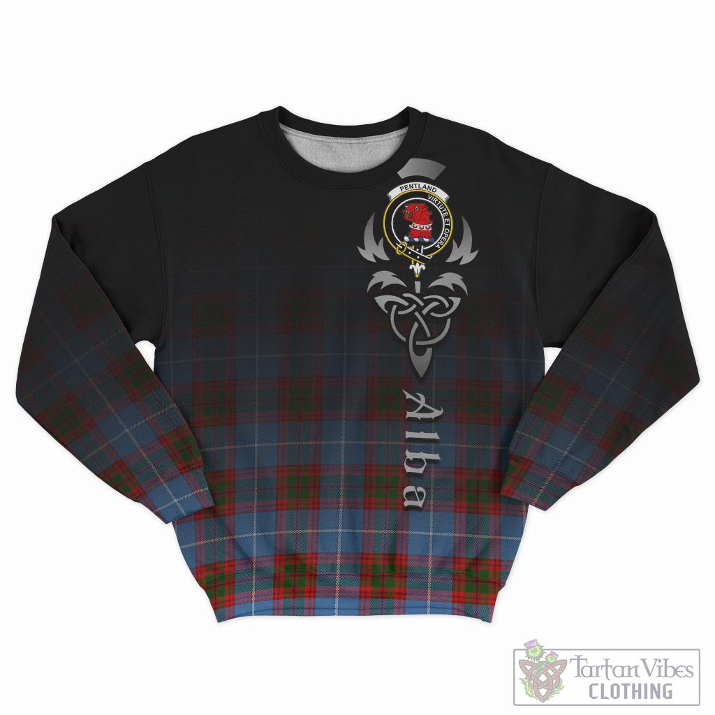 Pentland Tartan Sweatshirt Featuring Alba Gu Brath Family Crest Celtic Inspired - Tartan Vibes Clothing