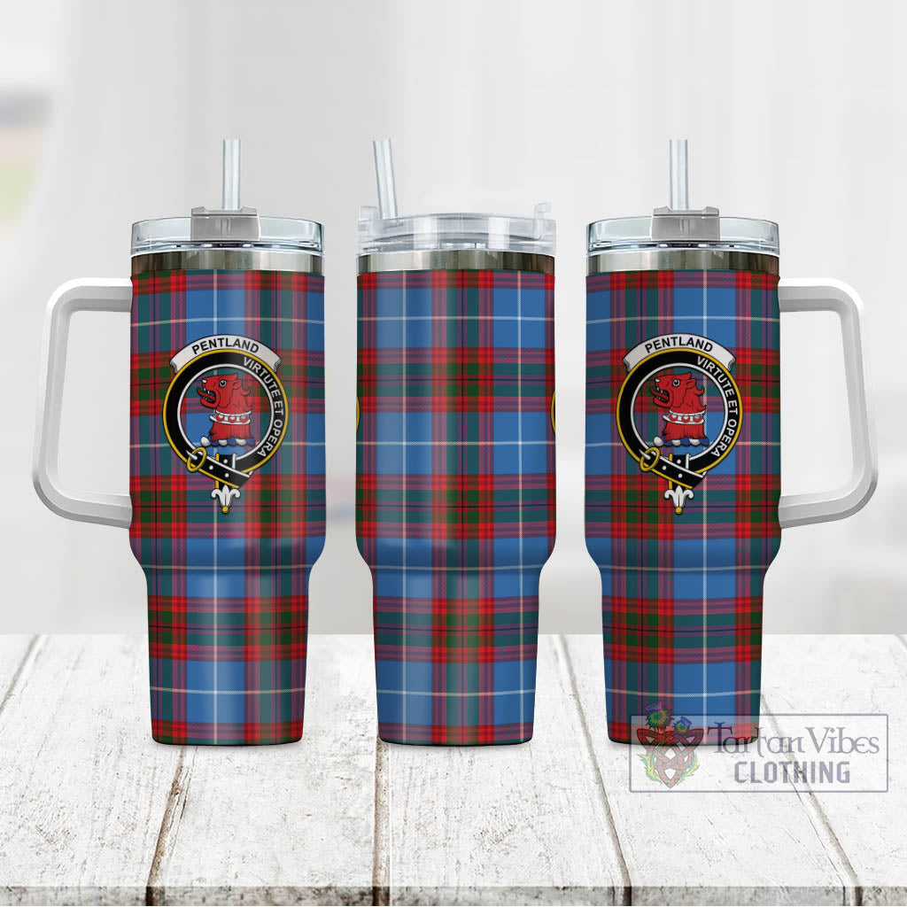 Pentland Tartan Tumbler with Handle with Family Crest - Tartan Vibes Clothing