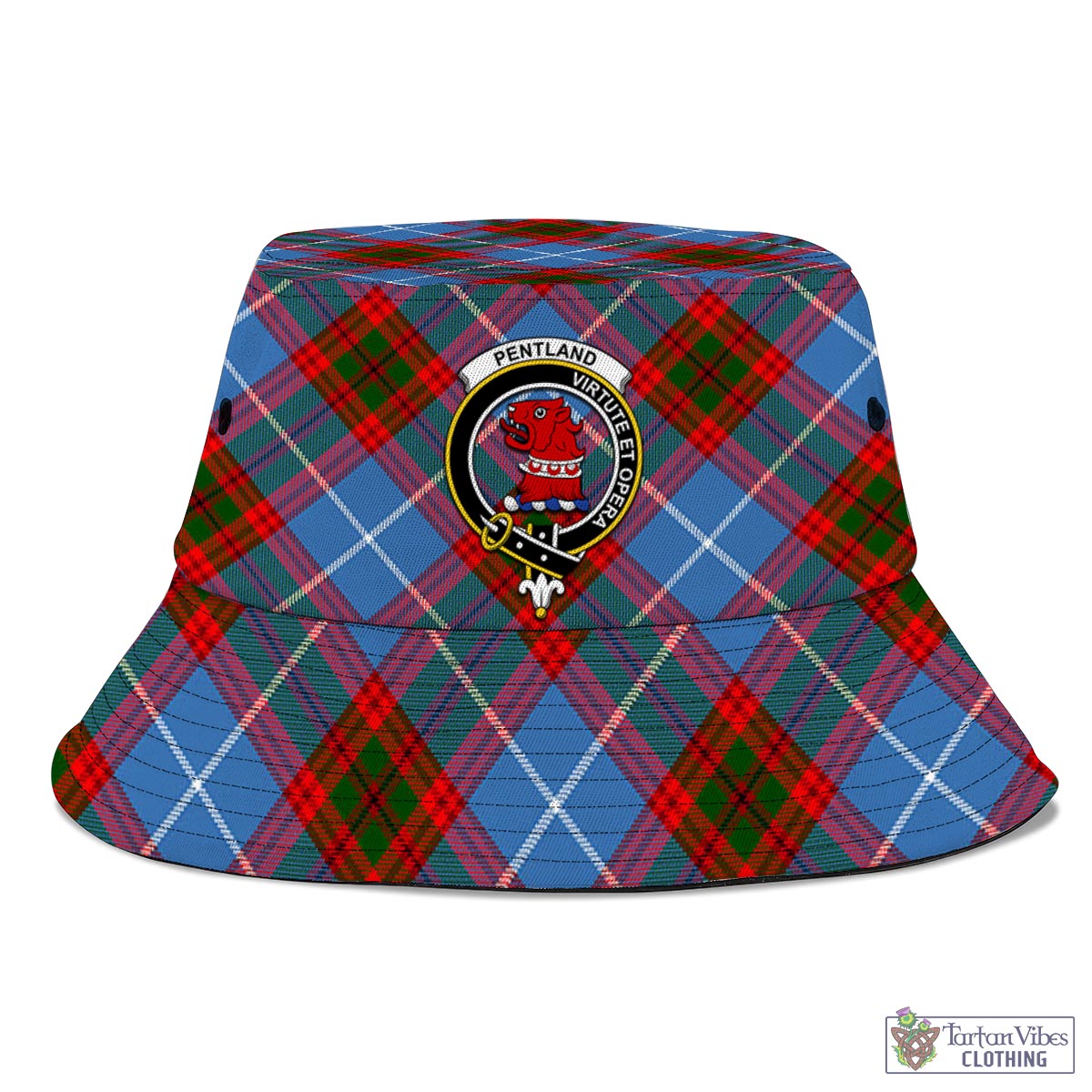 Pentland Tartan Bucket Hat with Family Crest - Tartan Vibes Clothing
