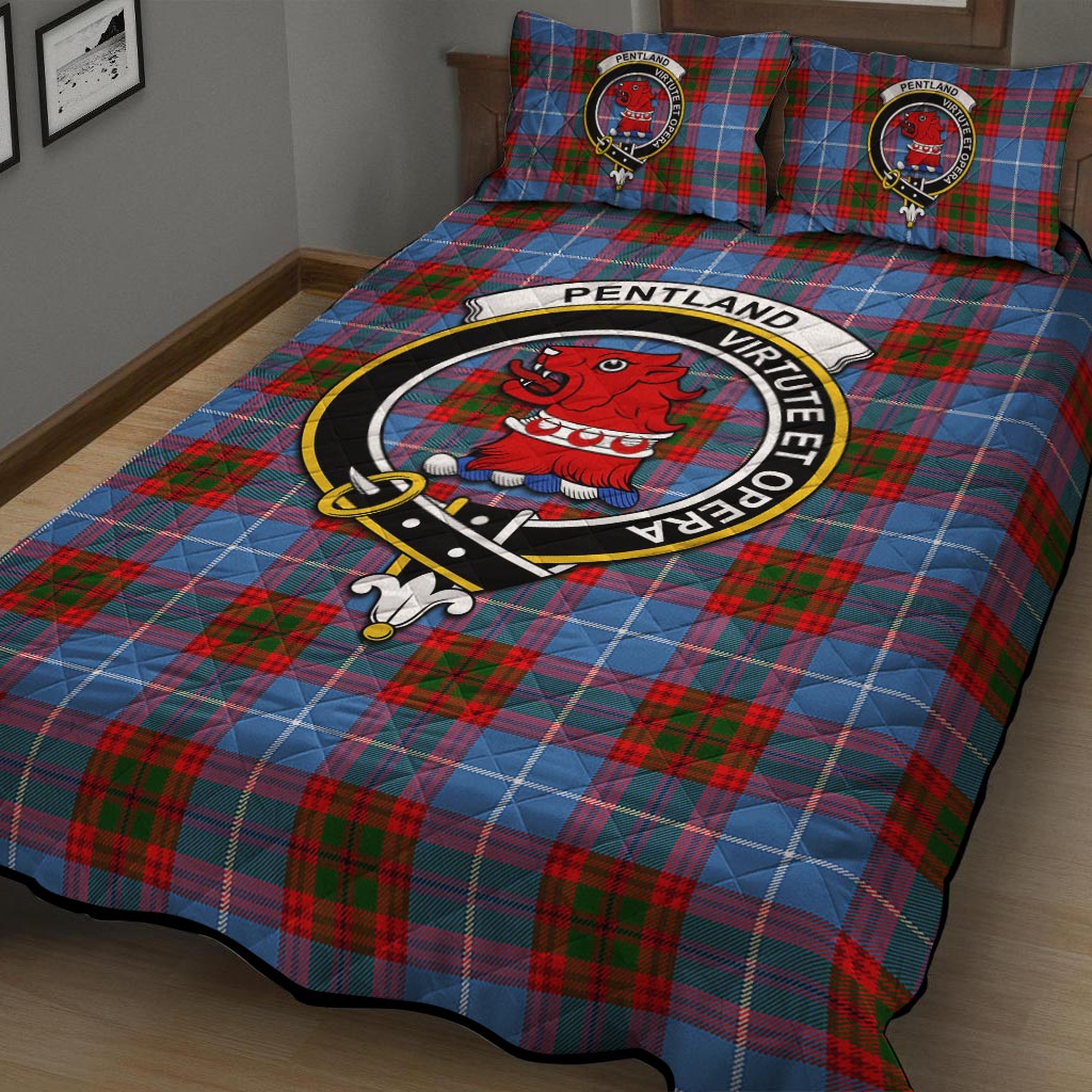 Pentland Tartan Quilt Bed Set with Family Crest - Tartan Vibes Clothing