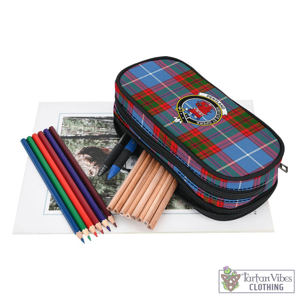 Pentland Tartan Pen and Pencil Case with Family Crest - Tartan Vibes Clothing