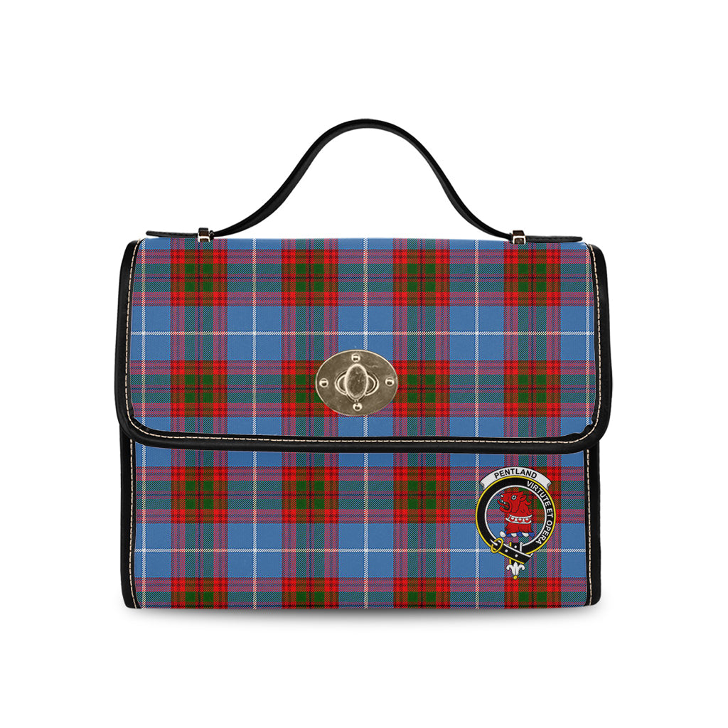pentland-tartan-leather-strap-waterproof-canvas-bag-with-family-crest