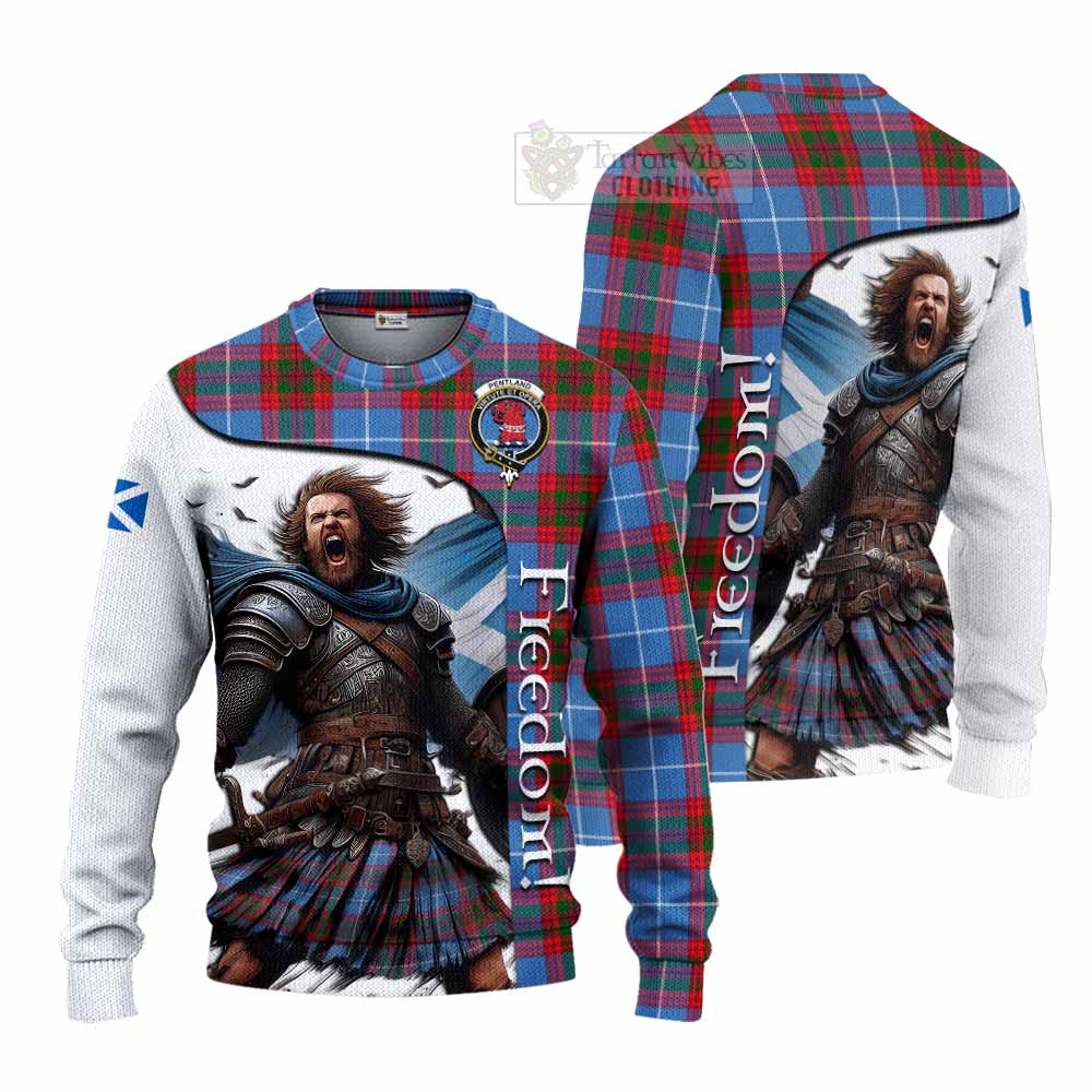 Pentland Crest Tartan Knitted Sweater Inspired by the Freedom of Scottish Warrior - Tartan Vibes Clothing