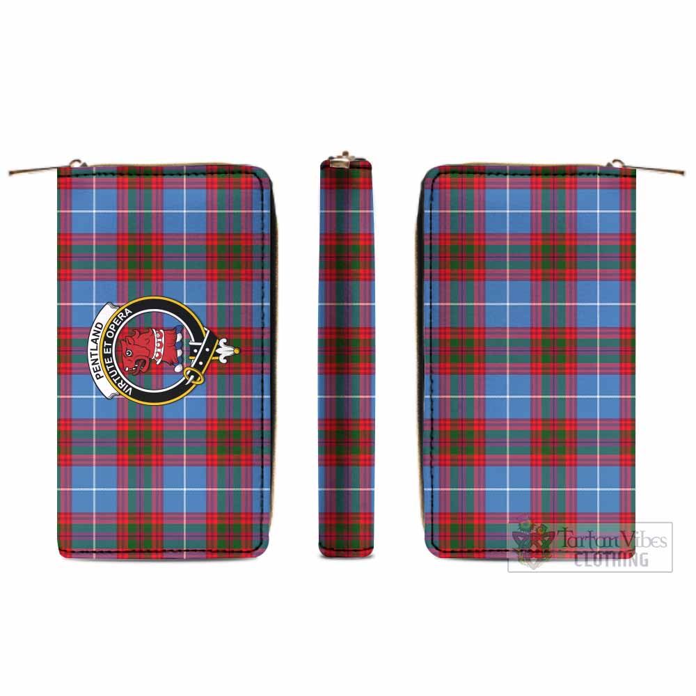 Pentland Tartan Women's Leather Wallet with Family Crest - Tartan Vibes Clothing