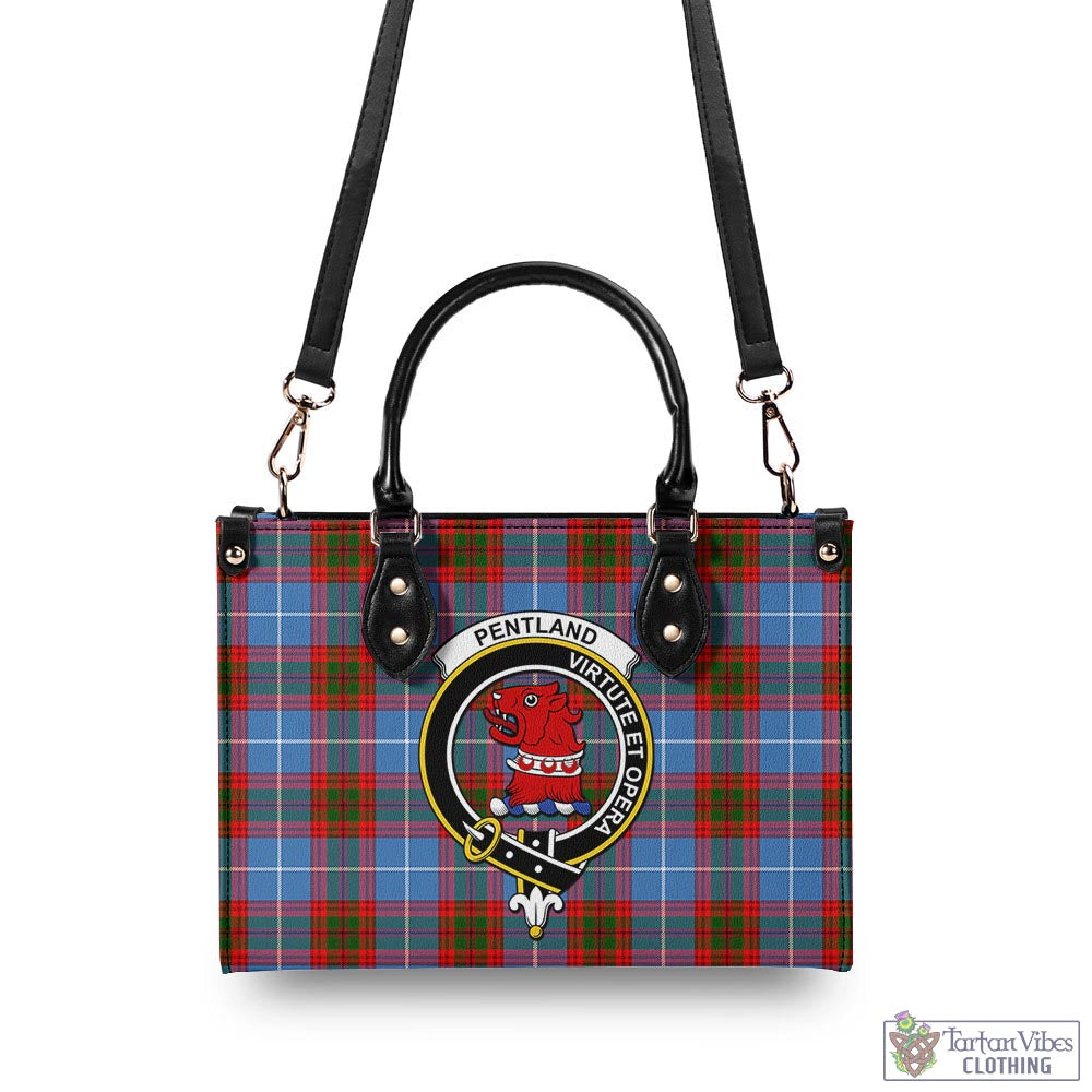 Pentland Tartan Luxury Leather Handbags with Family Crest - Tartan Vibes Clothing