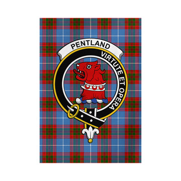 Pentland Tartan Garden Flag with Family Crest