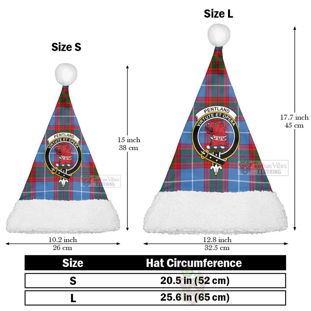 Pentland Tartan Christmas Santa Hats with Family Crest Christmas Hat L 25.6in (65cm) - Tartan Vibes Clothing