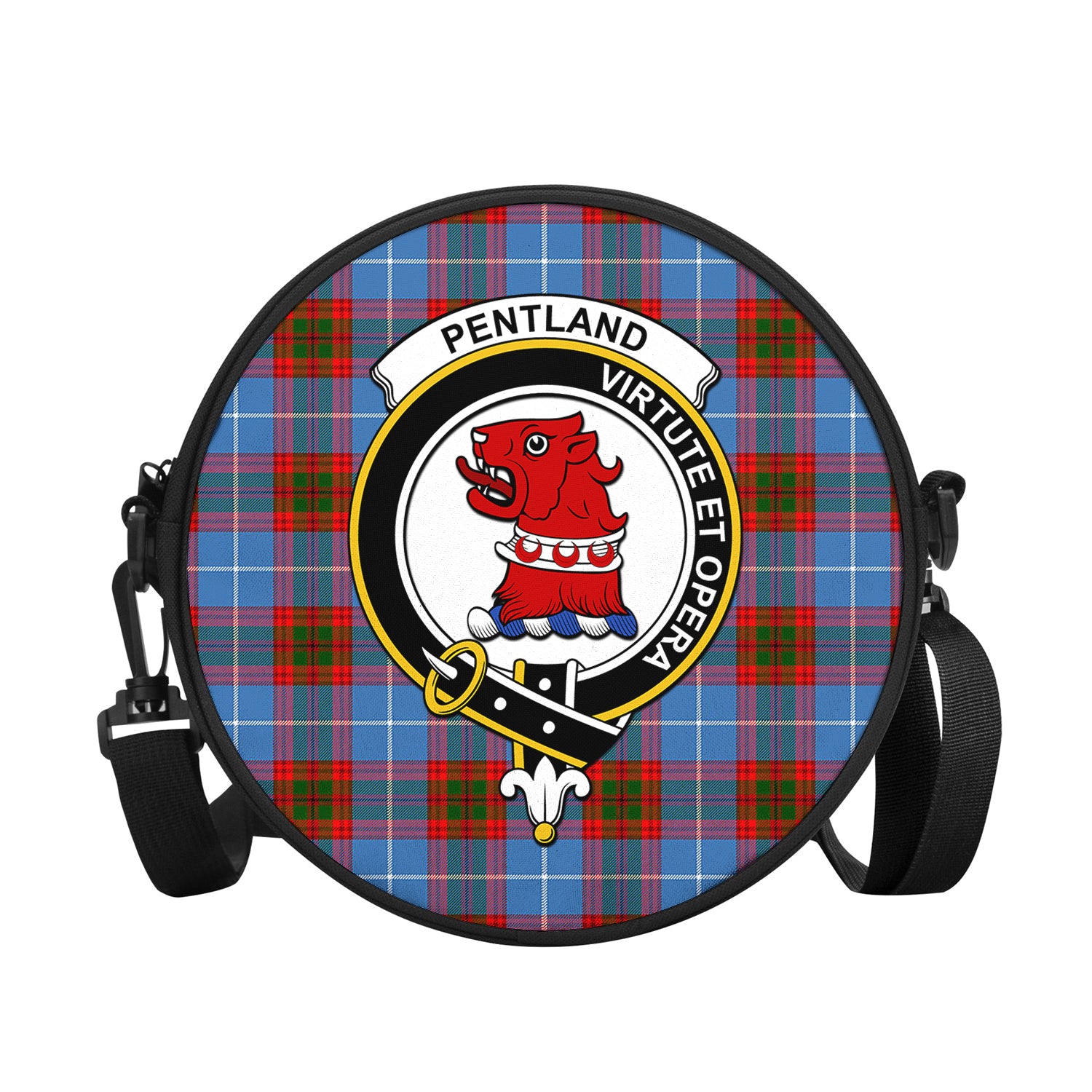Pentland Tartan Crest Dog Tag Necklace