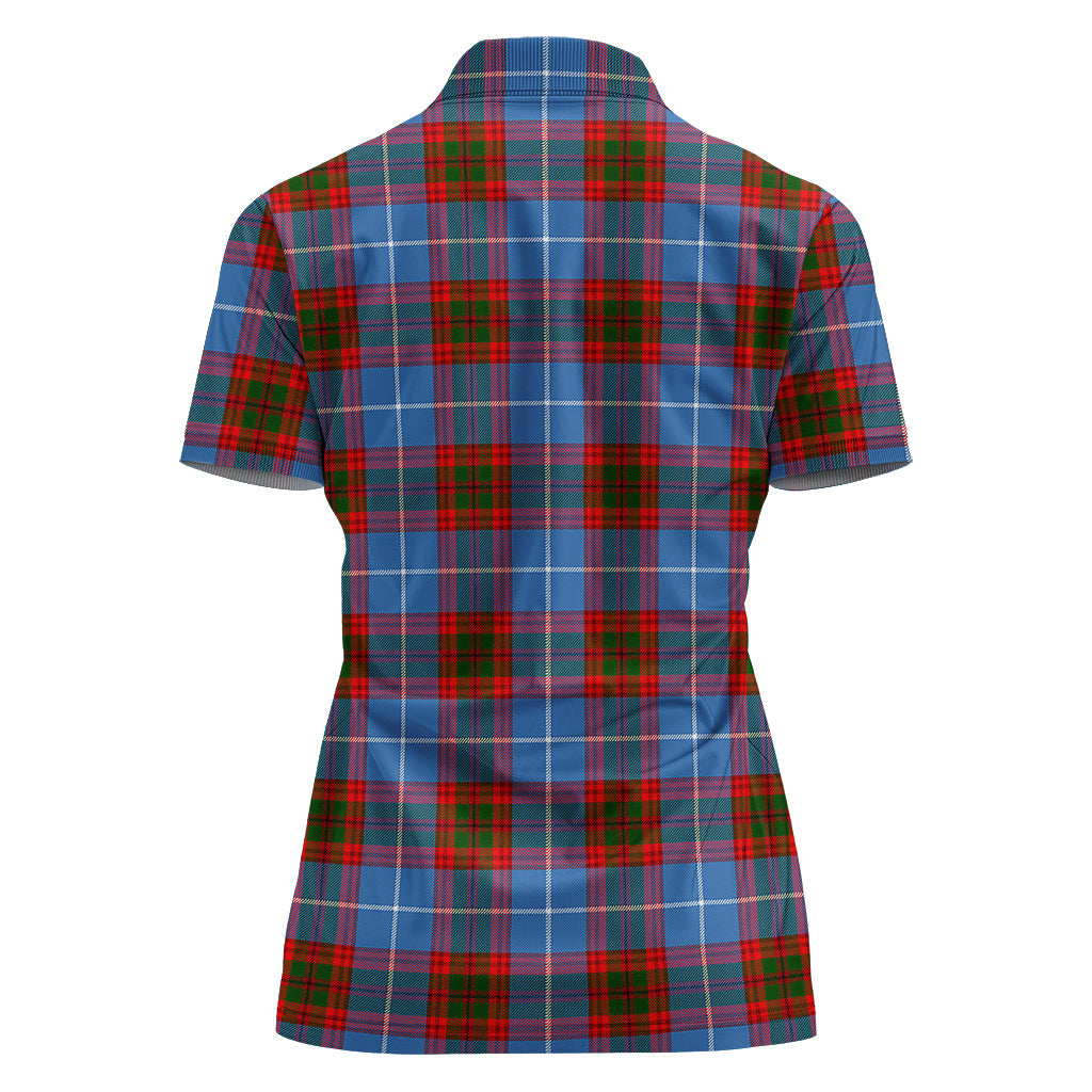 Pentland Tartan Polo Shirt with Family Crest For Women - Tartan Vibes Clothing