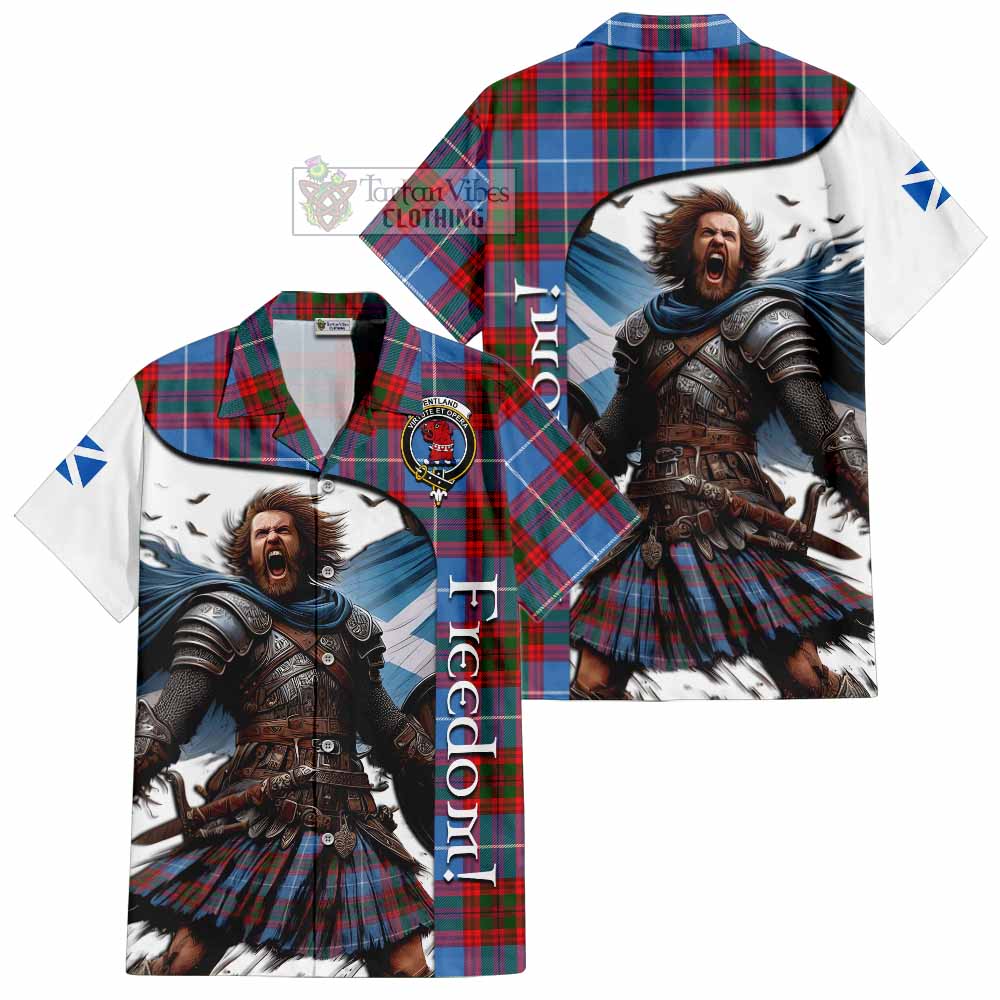 Tartan Vibes Clothing Pentland Crest Tartan Short Sleeve Button Shirt Inspired by the Freedom of Scottish Warrior