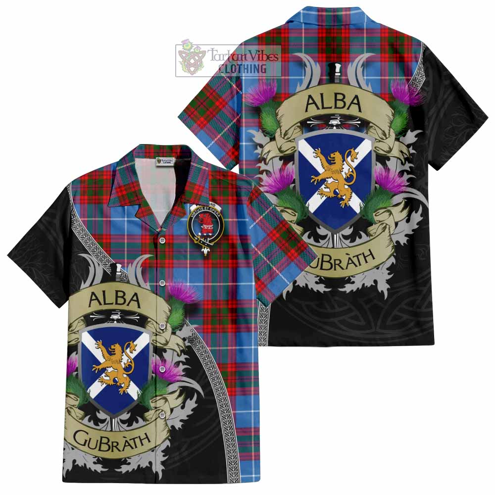 Pentland Tartan Family Crest Hawaiian Shirt Lion Rampant Royal Thistle Shield Celtic Inspired - Tartan Vibes Clothing