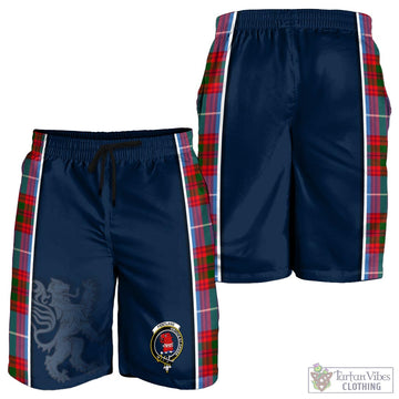 Pentland Tartan Men's Shorts with Family Crest and Lion Rampant Vibes Sport Style - Tartan Vibes Clothing
