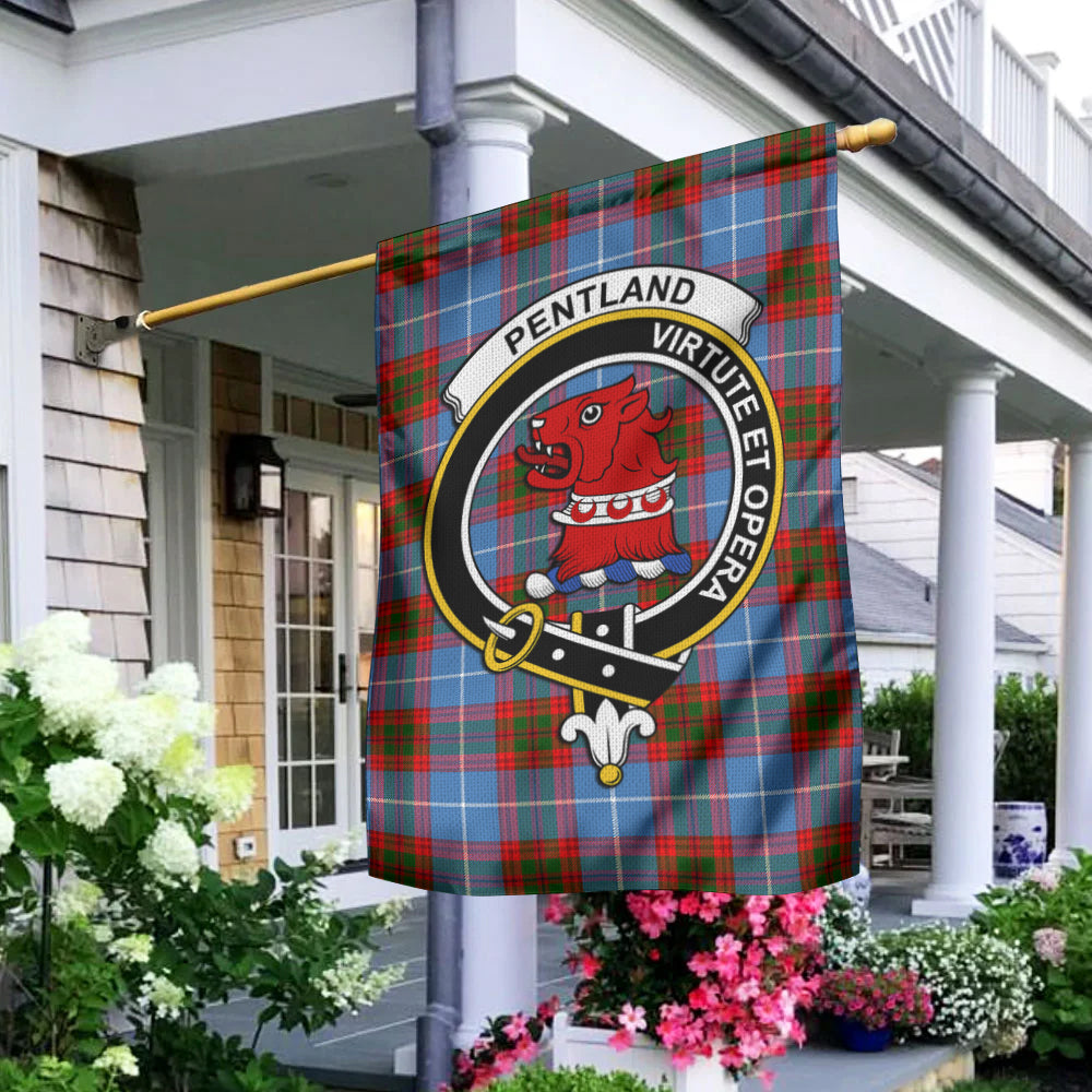 Pentland Tartan Flag with Family Crest - Tartan Vibes Clothing