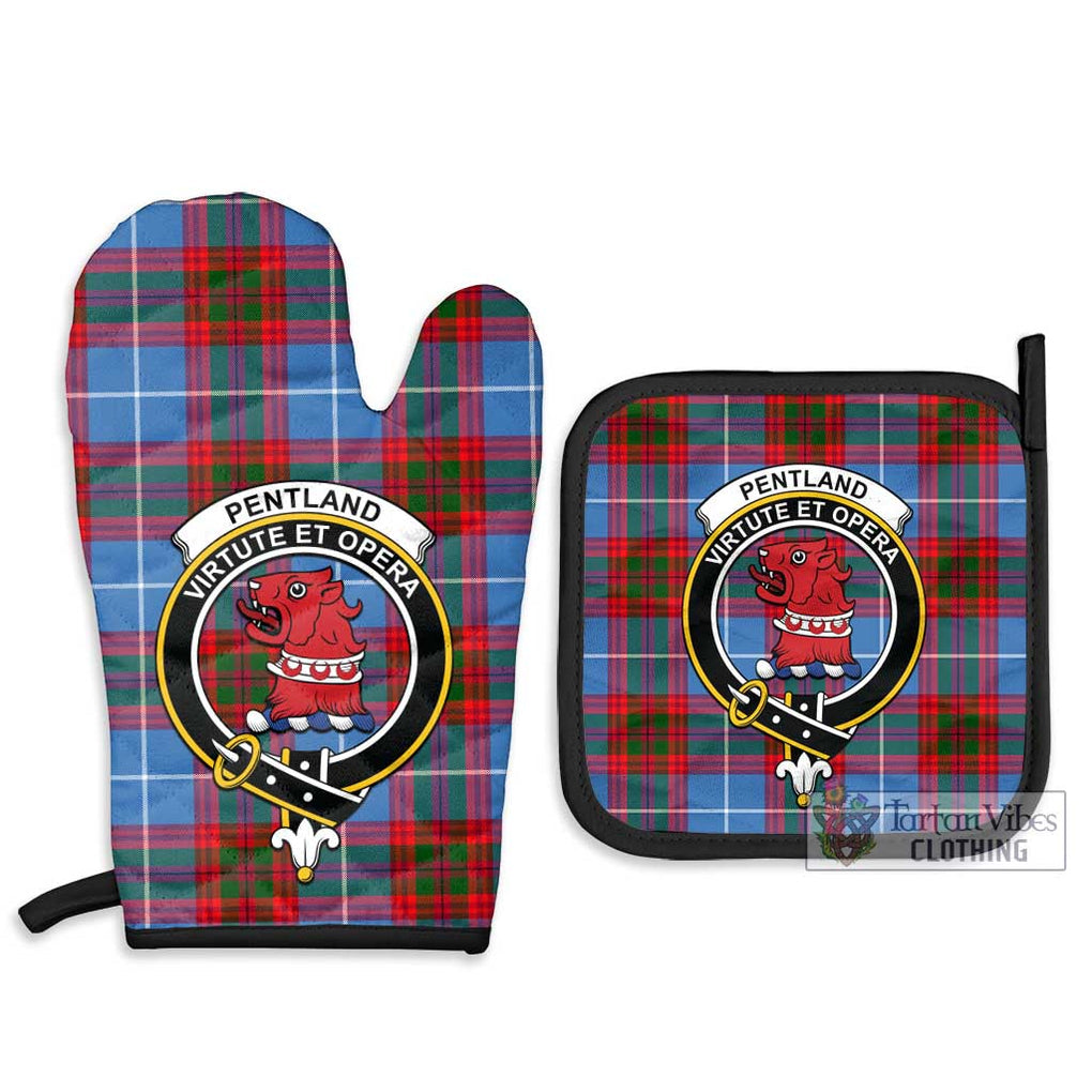 Pentland Tartan Combo Oven Mitt & Pot-Holder with Family Crest - Tartan Vibes Clothing