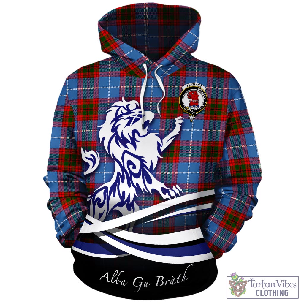 Pentland Tartan Hoodie with Alba Gu Brath Regal Lion Emblem - Tartan Vibes Clothing
