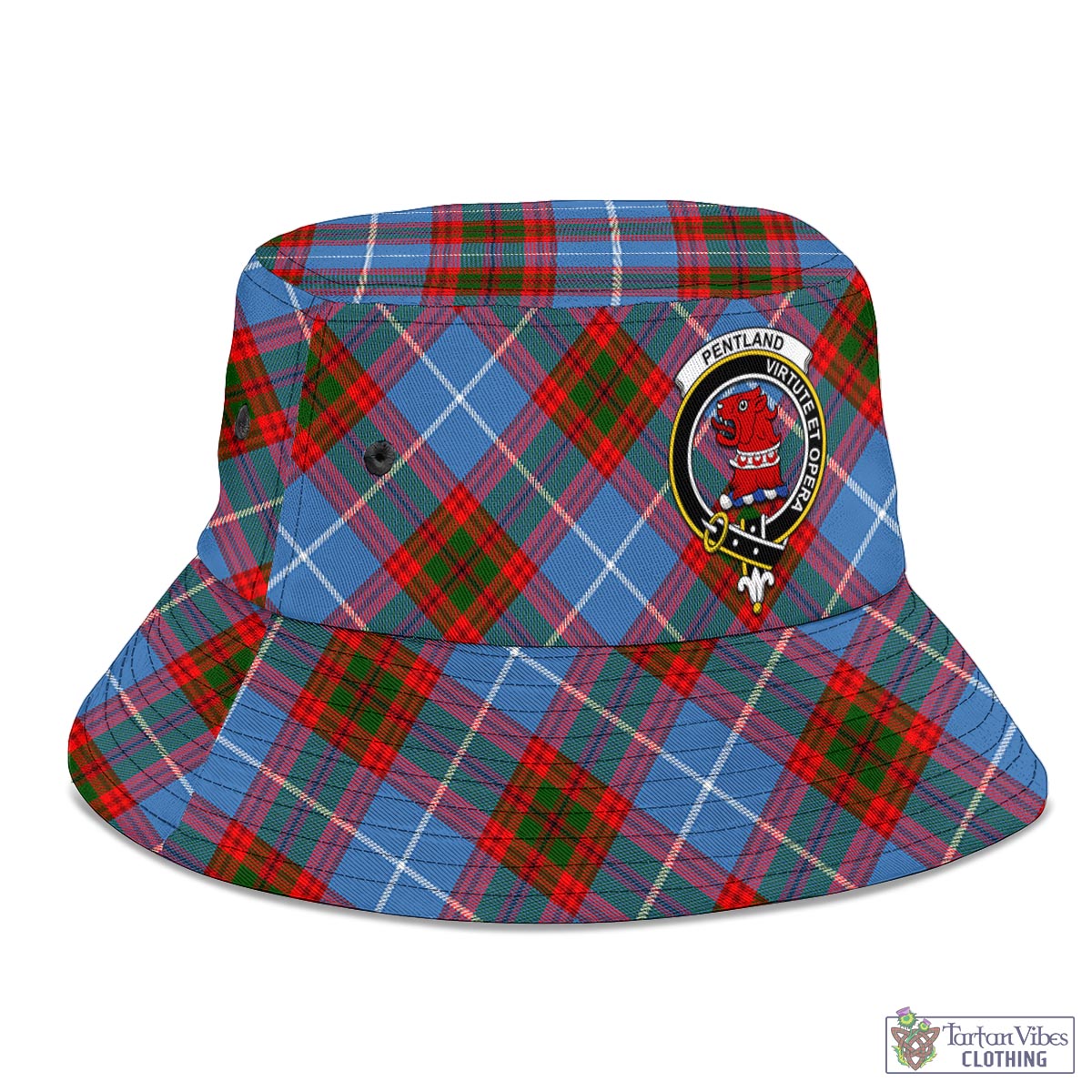 Pentland Tartan Bucket Hat with Family Crest - Tartan Vibes Clothing