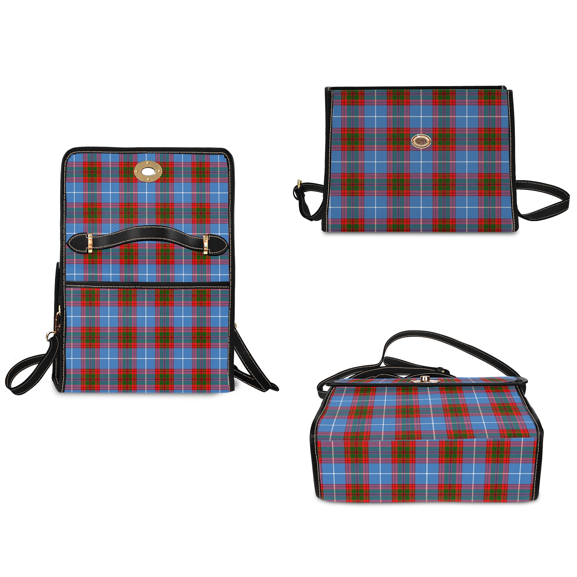 pentland-tartan-leather-strap-waterproof-canvas-bag