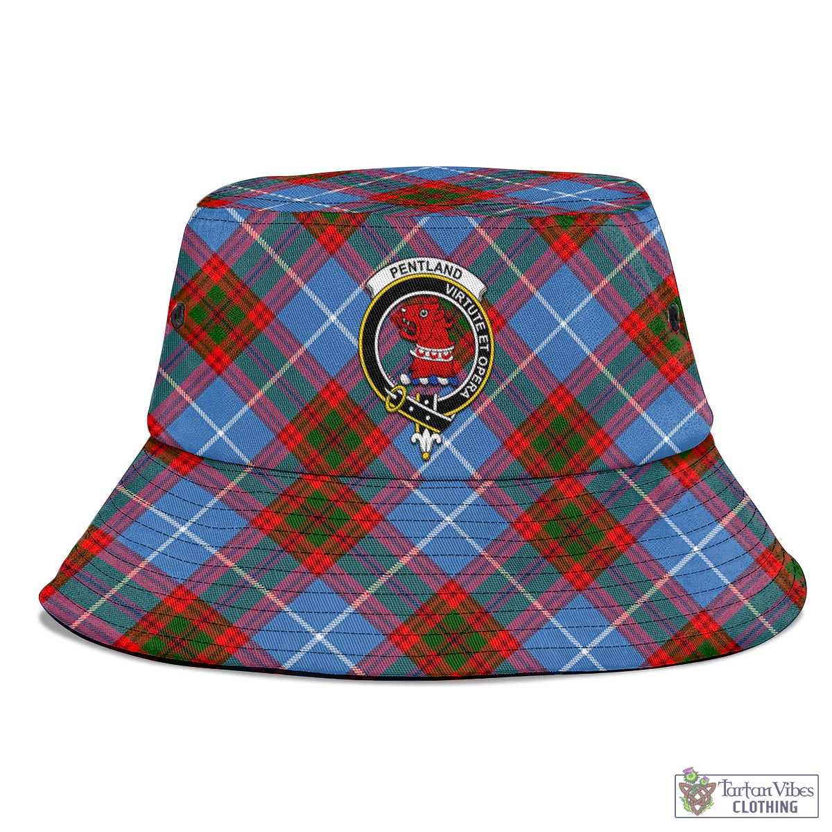 Pentland Tartan Bucket Hat with Family Crest - Tartan Vibes Clothing