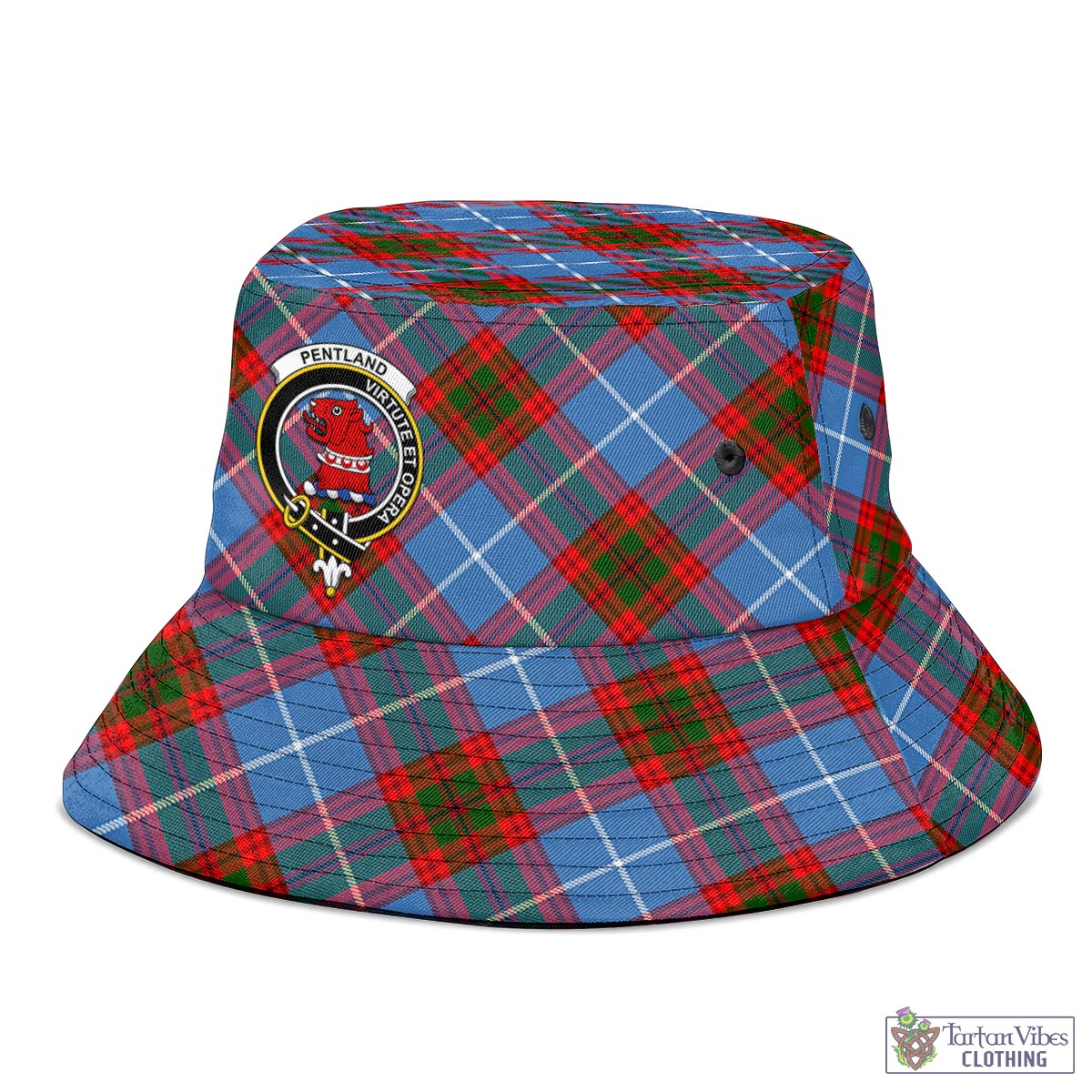 Pentland Tartan Bucket Hat with Family Crest - Tartan Vibes Clothing
