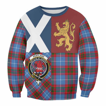 Pentland Crest Tartan Sweatshirt with Lion Rampant Saltire Style