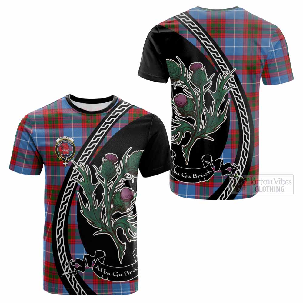 Pentland Family Crest Tartan Cotton T-shirt Alba Thistle Inspired - Tartan Vibes Clothing