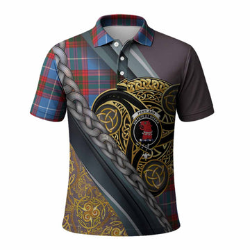 Pentland Tartan Crest Polo Shirt Scottish Triskele Celtic