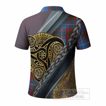 Pentland Tartan Crest Polo Shirt Scottish Triskele Celtic