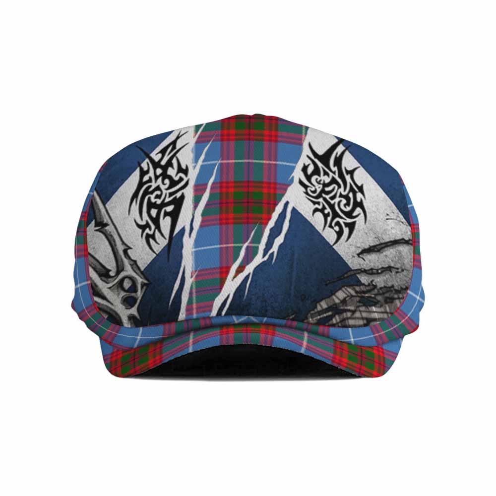 Pentland Tartan Flat Cap, Jeff Cap Scotland Flag Ripped Tribal Design