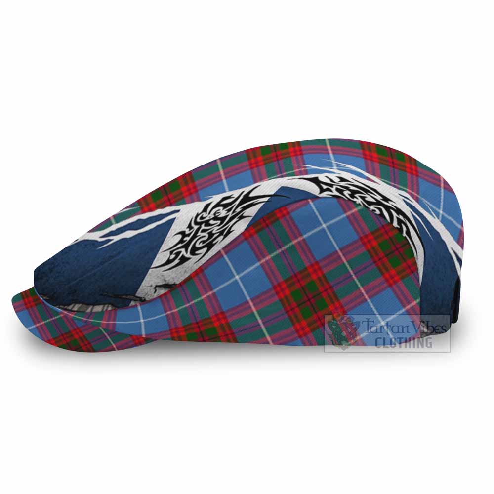 Pentland Tartan Flat Cap, Jeff Cap Scotland Flag Ripped Tribal Design