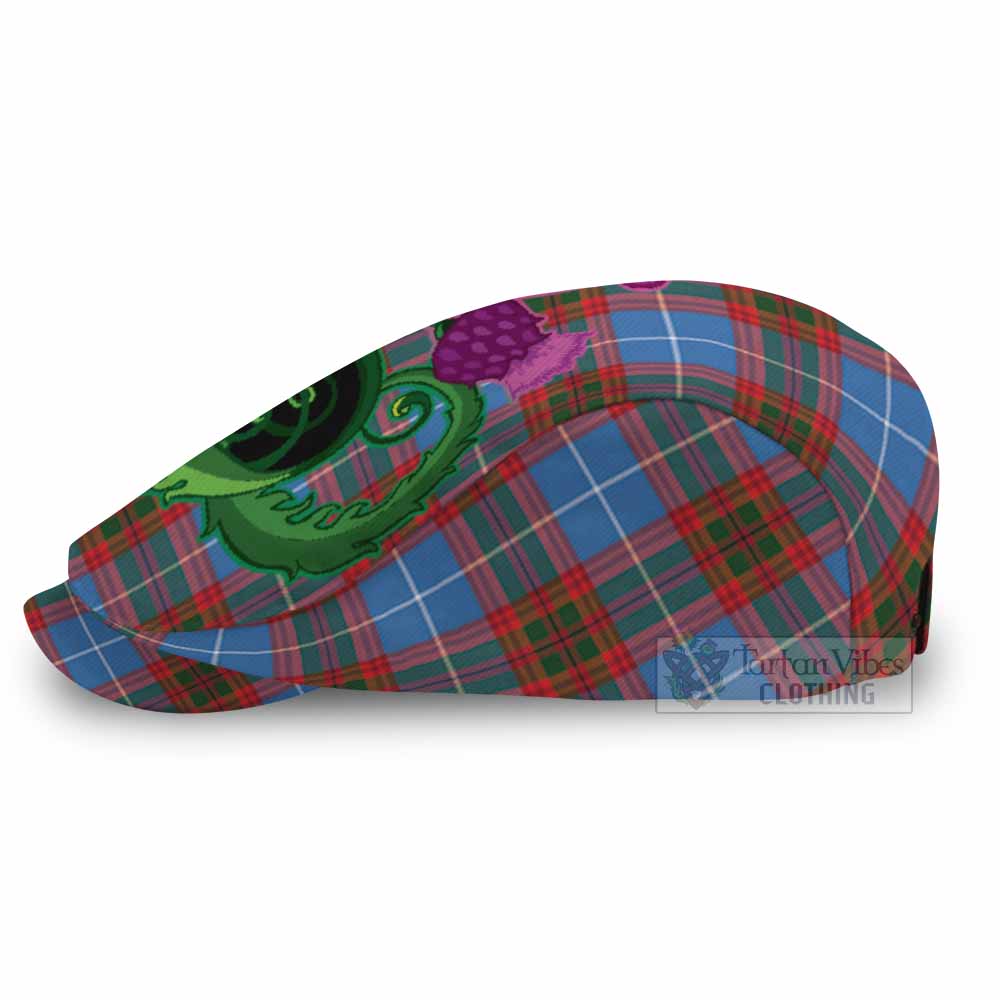 Pentland Tartan Flat Cap, Jeff Cap Traditional Scottish Thistle