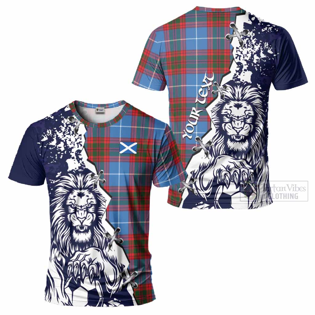 Pentland Tartan Scottish T-Shirt Angry Lion With Soccer Ball Style