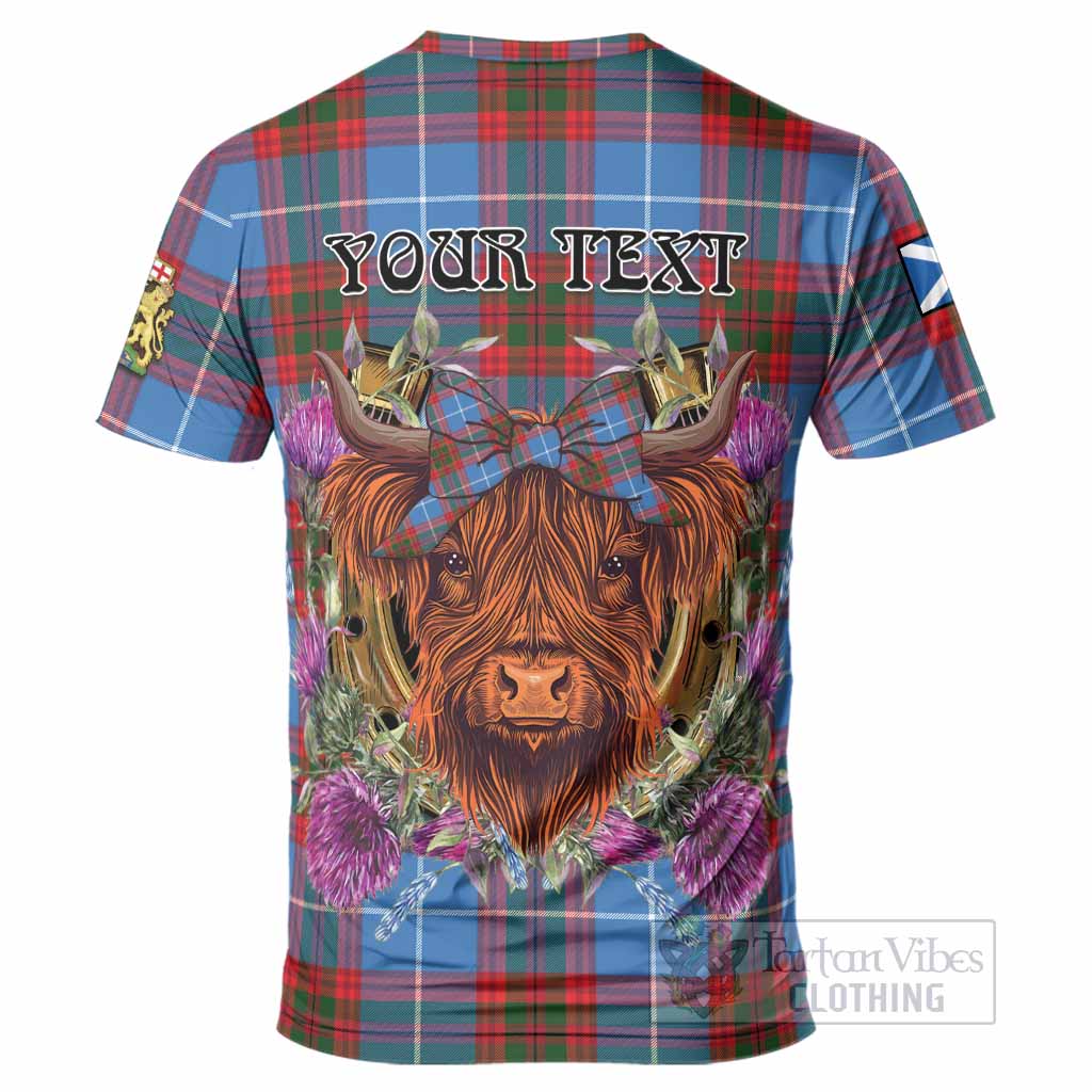 Pentland Tartan T-Shirt Scottish Thistle Heilan Coo