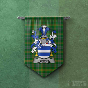 Peppard Irish Clan Tartan Gonfalon, Tartan Banner with Coat of Arms