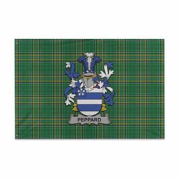 Peppard Irish Clan Tartan House Flag with Coat of Arms