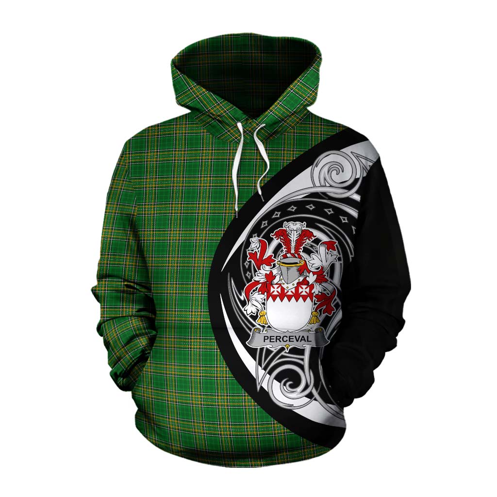 Tartan Vibes Clothing Perceval Irish Clan Cotton Hoodie Celtic Circle Style