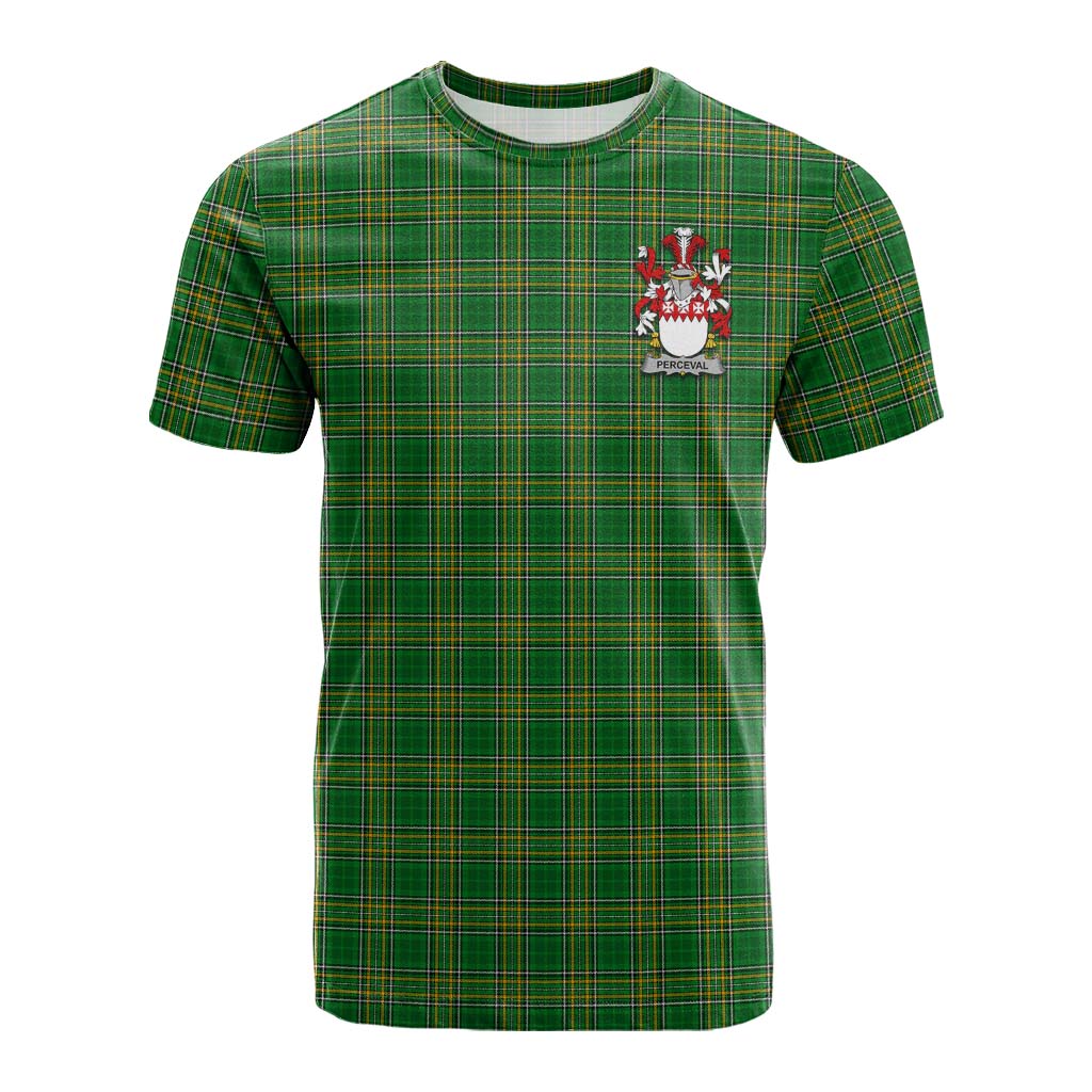 Perceval Irish Clan Tartan Cotton T-shirt with Coat of Arms Kid's Shirt - Tartan Vibes Clothing