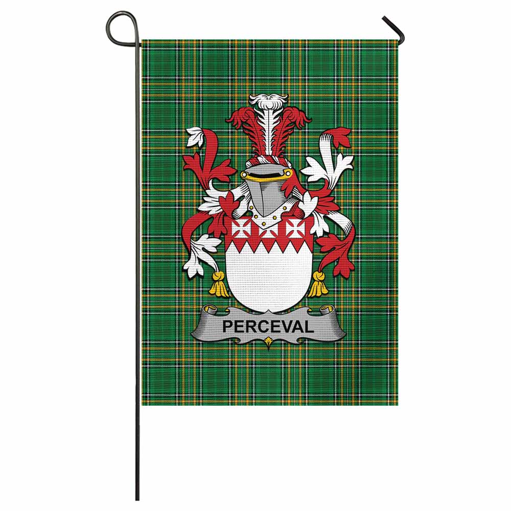 Perceval Irish Clan Tartan Flag with Coat of Arms