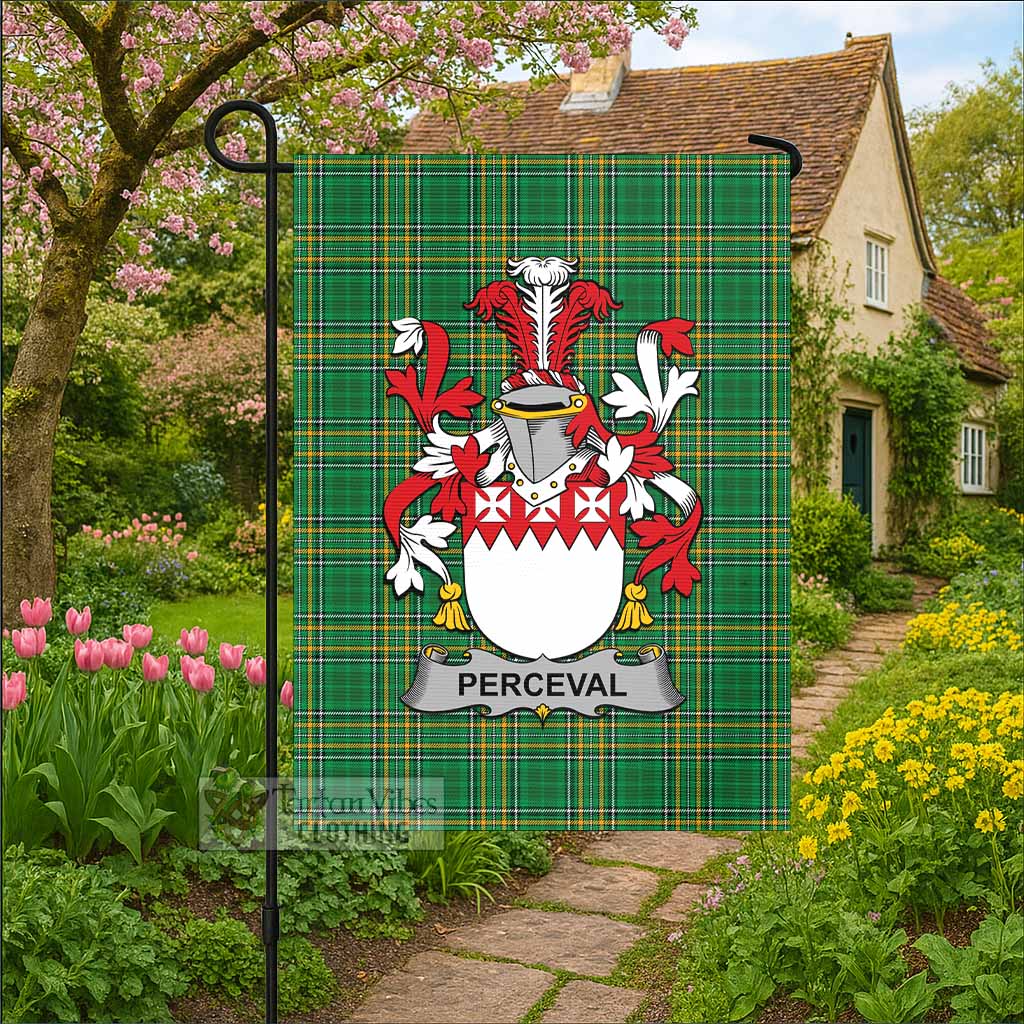 Perceval Irish Clan Tartan Flag with Coat of Arms
