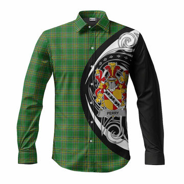 Tartan Vibes Clothing Perry Irish Clan Long Sleeve Button Shirt Celtic Circle Style