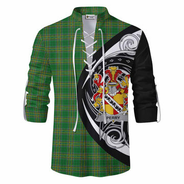 Tartan Vibes Clothing Perry Irish Clan Ghillie Kilt Shirt Celtic Circle Style