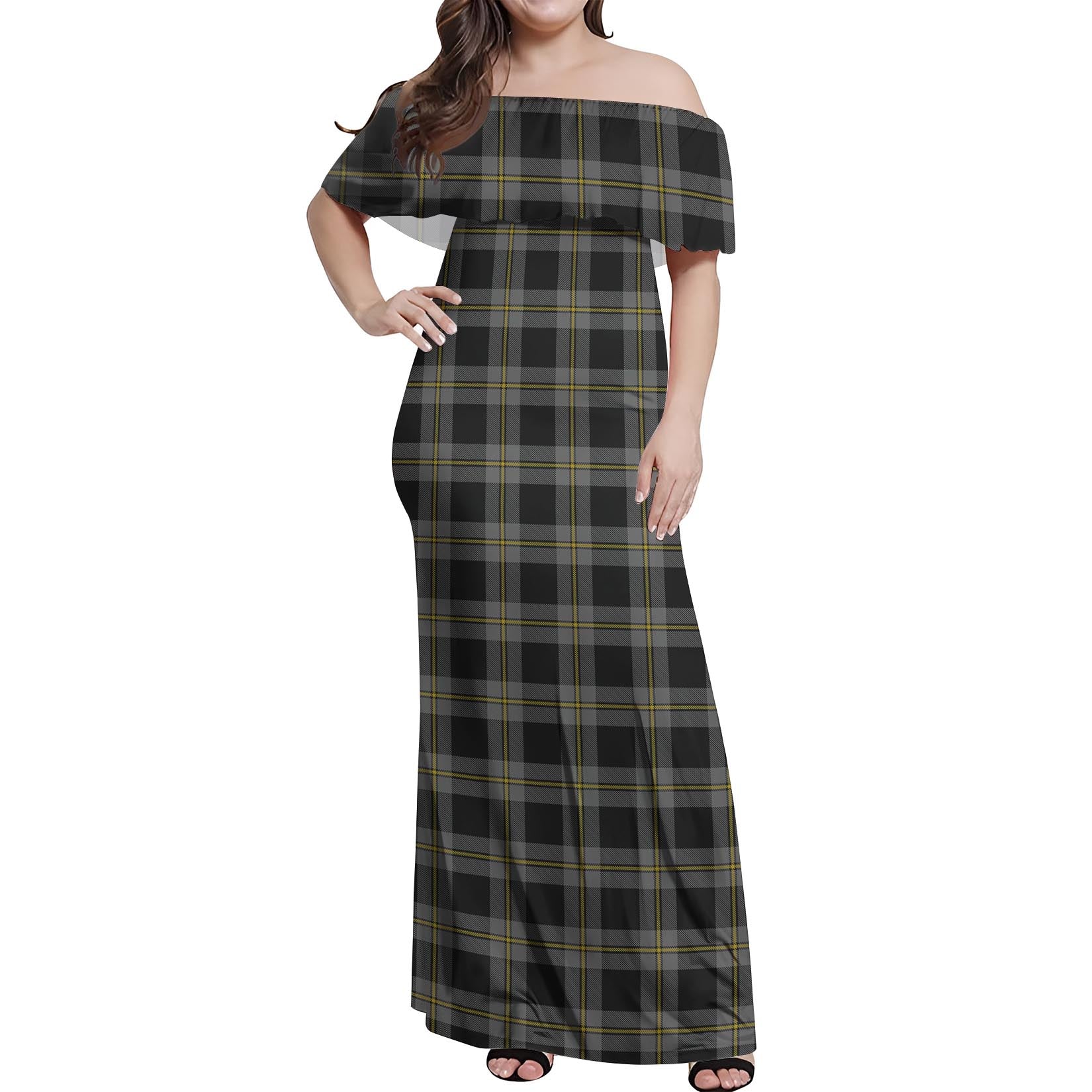 Perry Ancient Tartan Off Shoulder Long Dress Women's Dress - Tartan Vibes Clothing