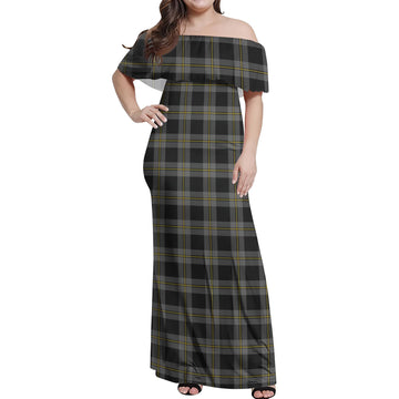 Perry Ancient Tartan Off Shoulder Long Dress Women's Dress - Tartan Vibes Clothing